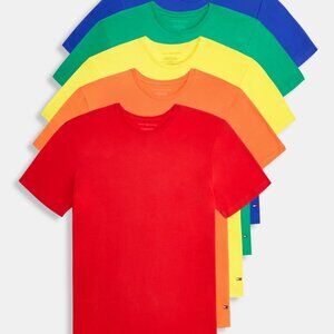 Tommy Hilfiger Men's Pride Cotton Classic Crewneck T-Shirts, Pack of 5